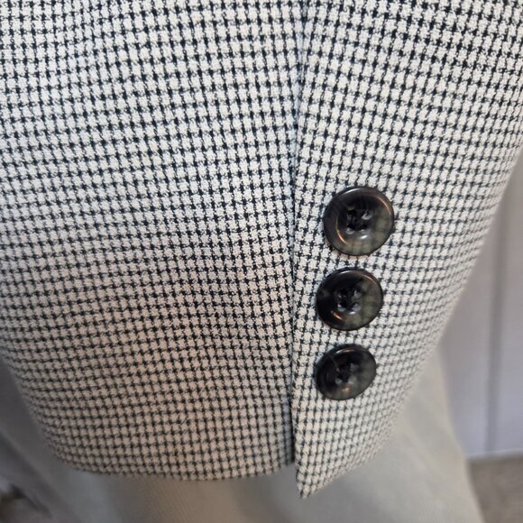 Vintage Amanda Smith Fine Scale Navy Houndstooth Blazer Size 12 EUC - Picture 6 of 15